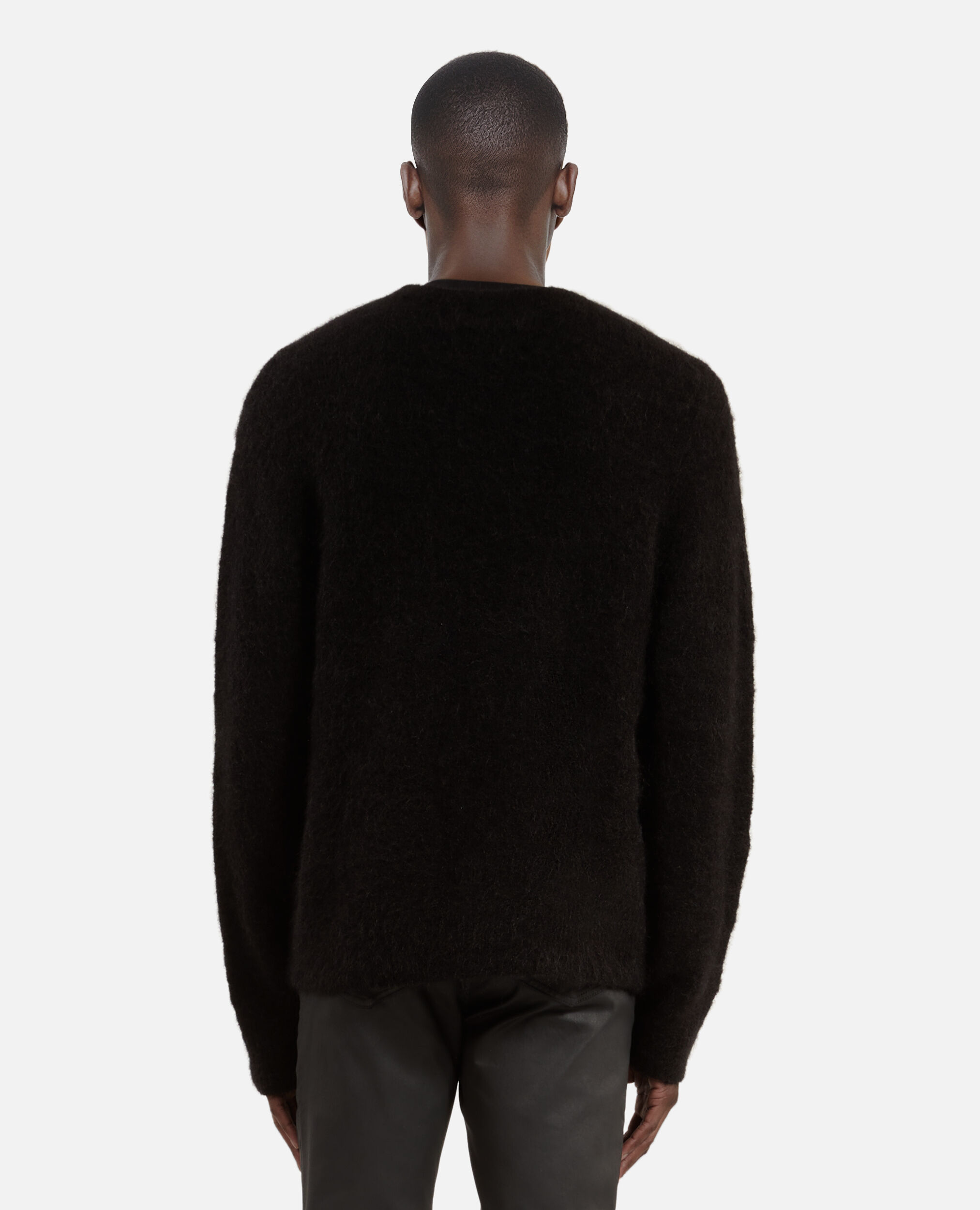 Black wool and mohair sweater, BLACK STONE, hi-res image number null