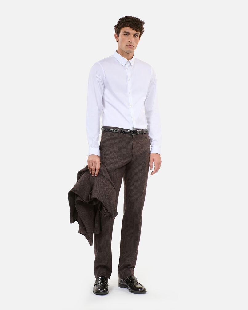 The Kooples H BROWN brown striped wide-leg trousers