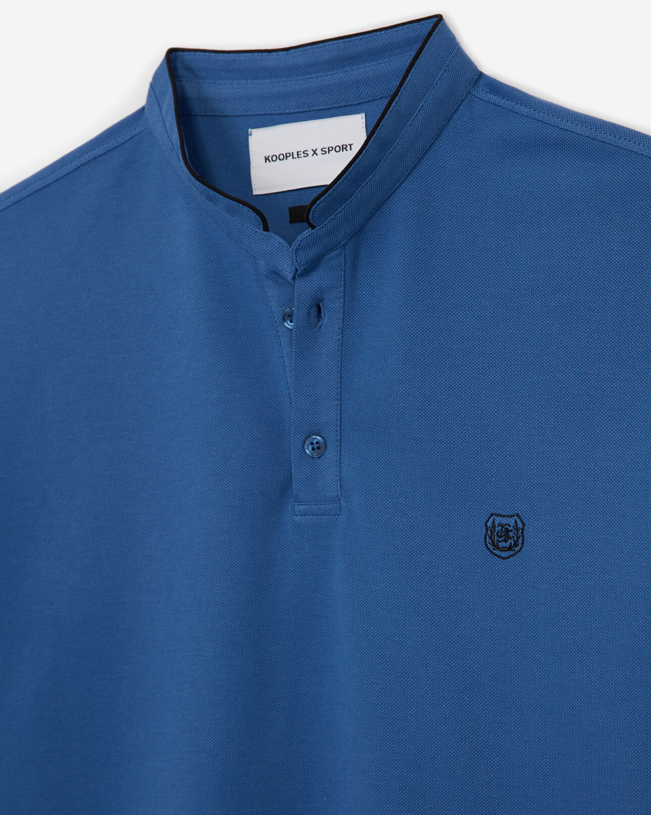 The Kooples HOMME AZUR / BLACK NAVY polo bleu clair col officier slim