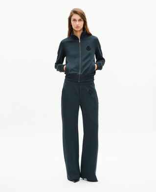 The Kooples WOMEN FOREST dark green zip-up sweatshirt
