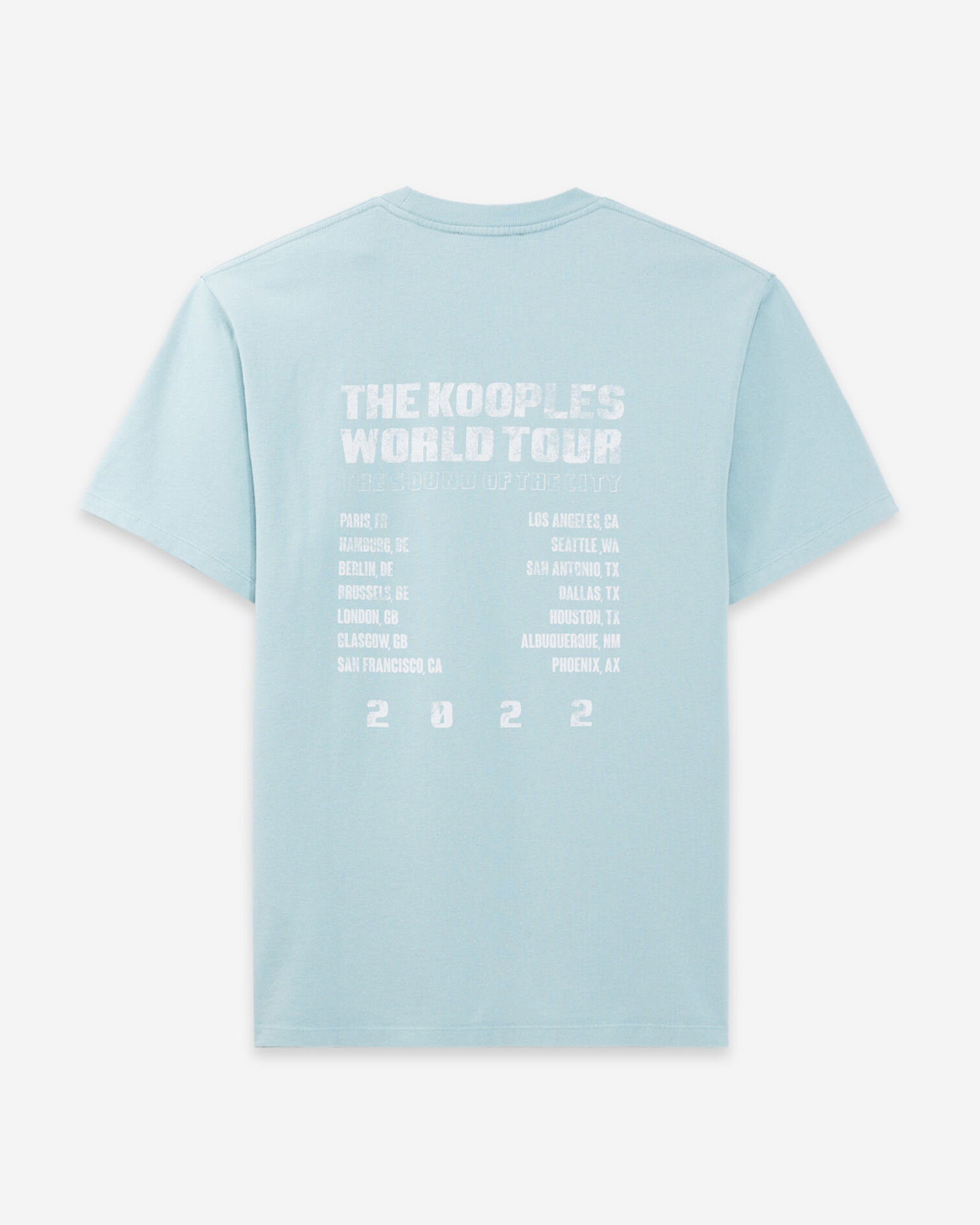 Sky blue cotton T-shirt w/ contrast logo, BLUE SKY, hi-res image number null