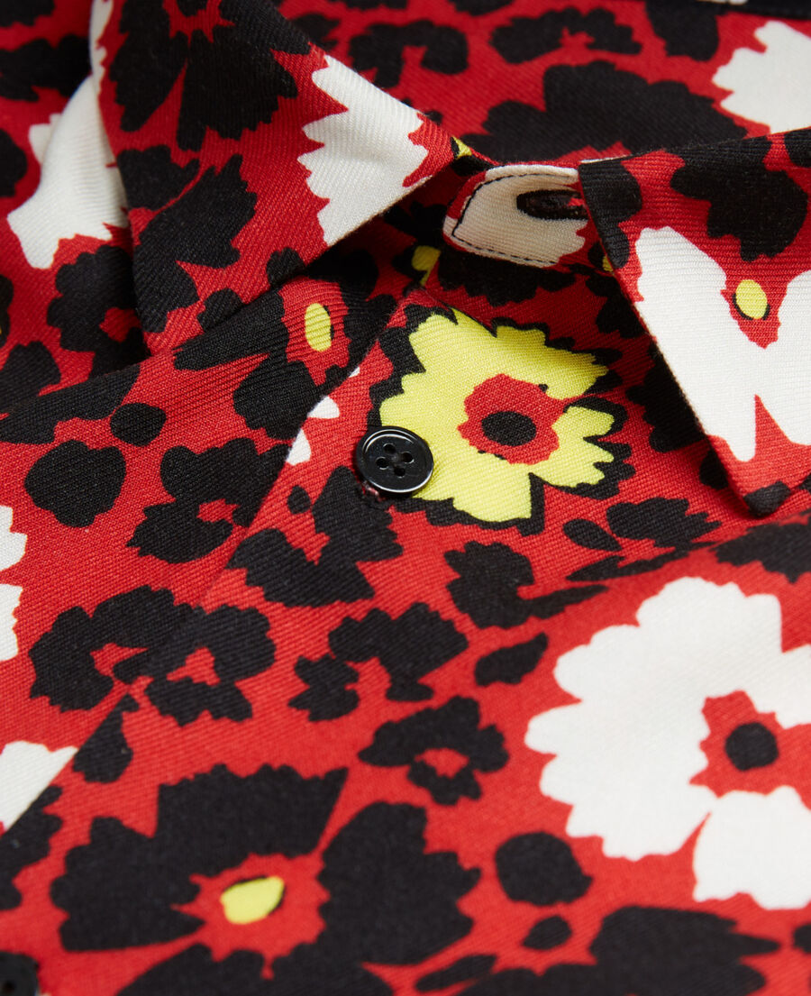 floral print shirt with classic collar