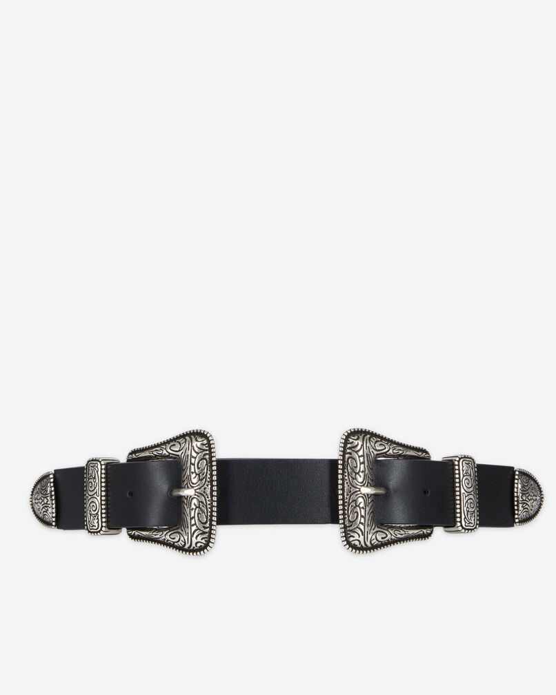 The Kooples FEMME BLACK ceinture large en cuir noire