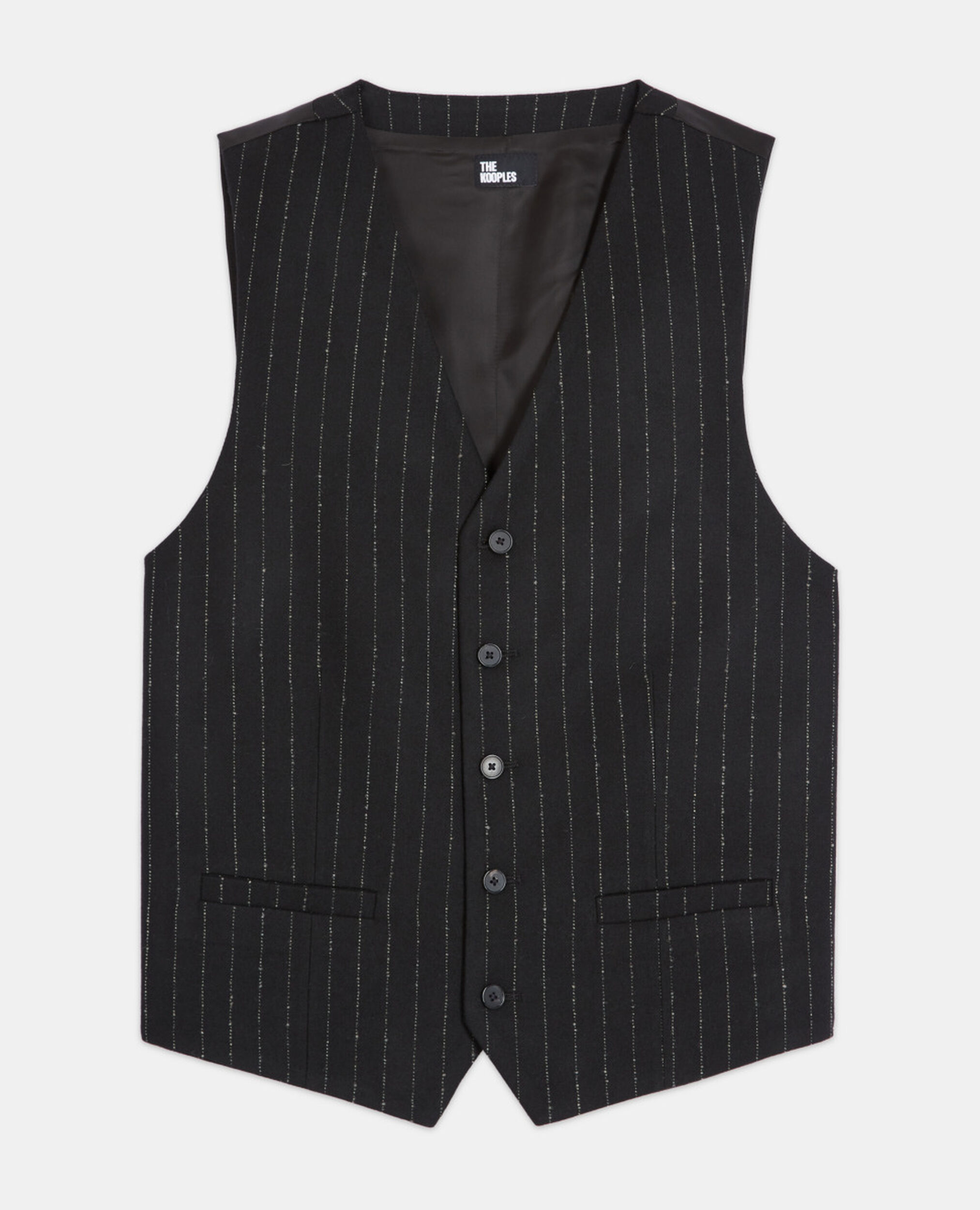 Striped suit vest, BLACK WHITE, hi-res image number null