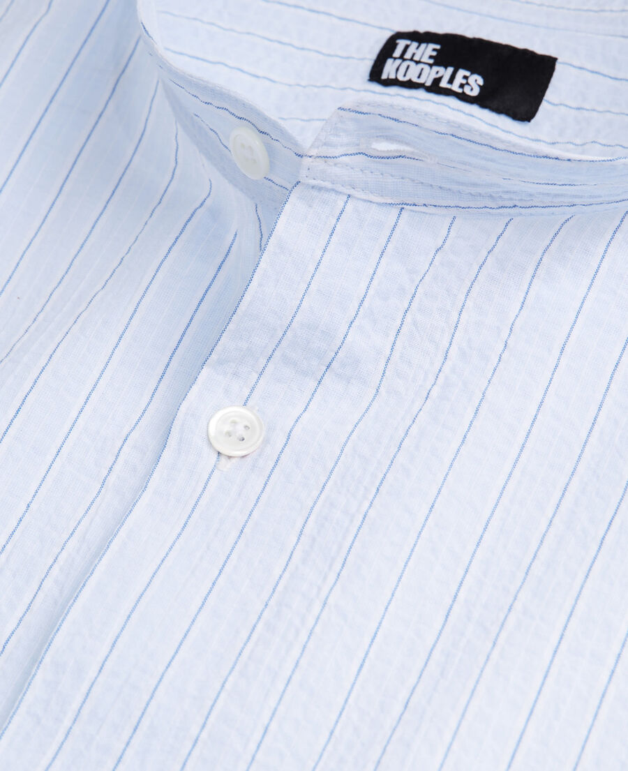 striped shirt with mao-neck