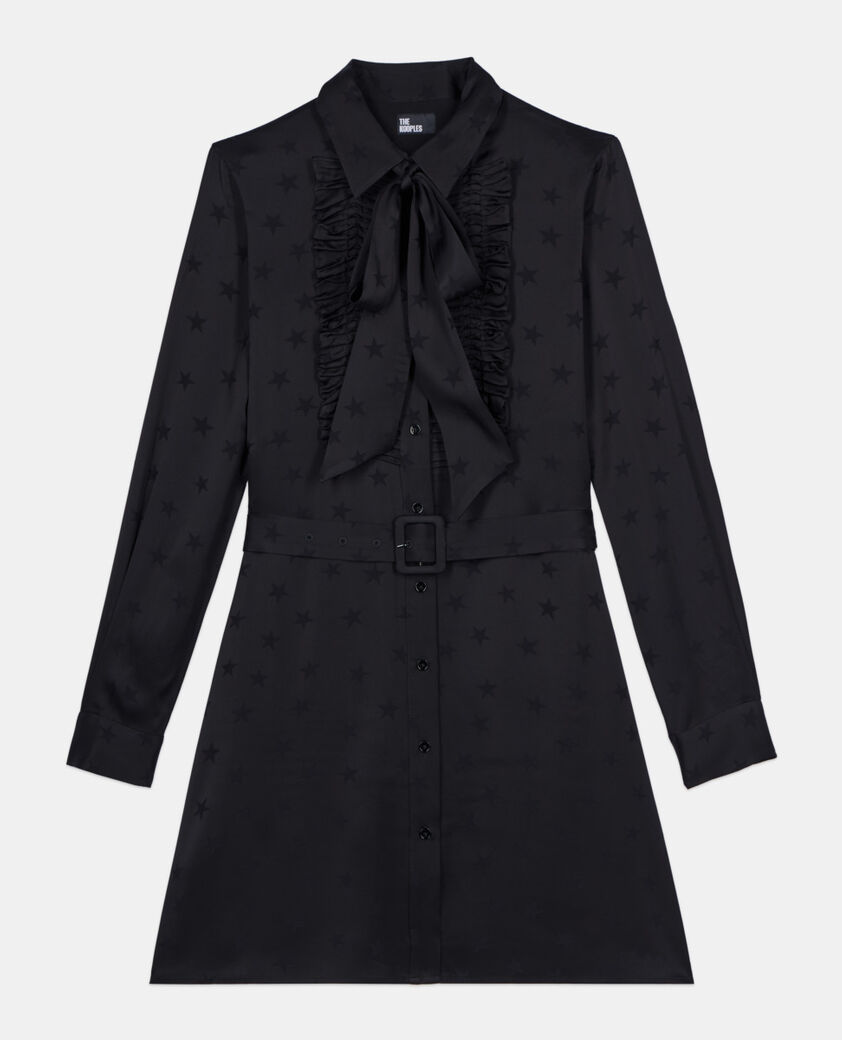 The Kooples FEMME BLACK robe courte jacquard noir