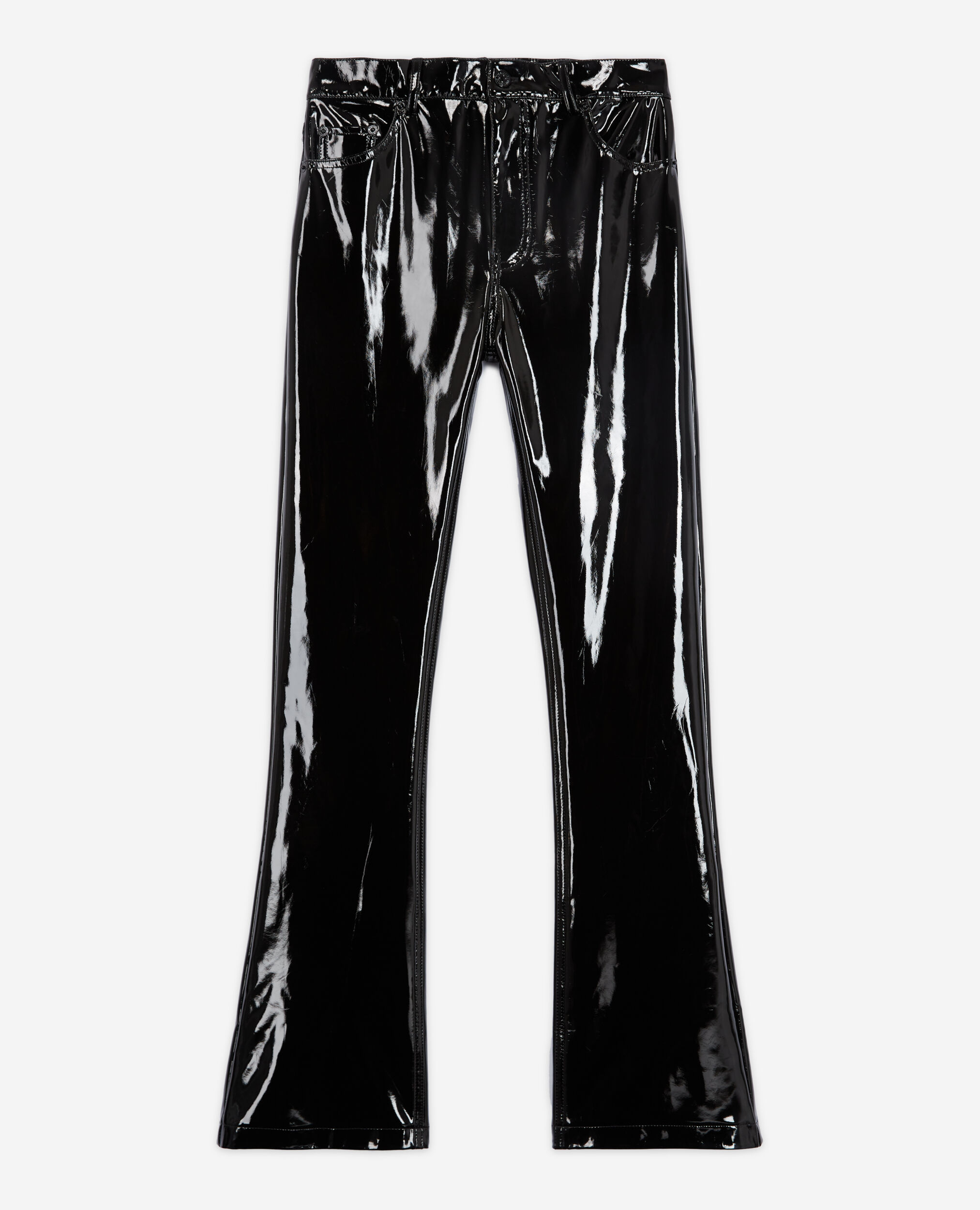 Jean large en vinyle noir, BLACK, hi-res image number null