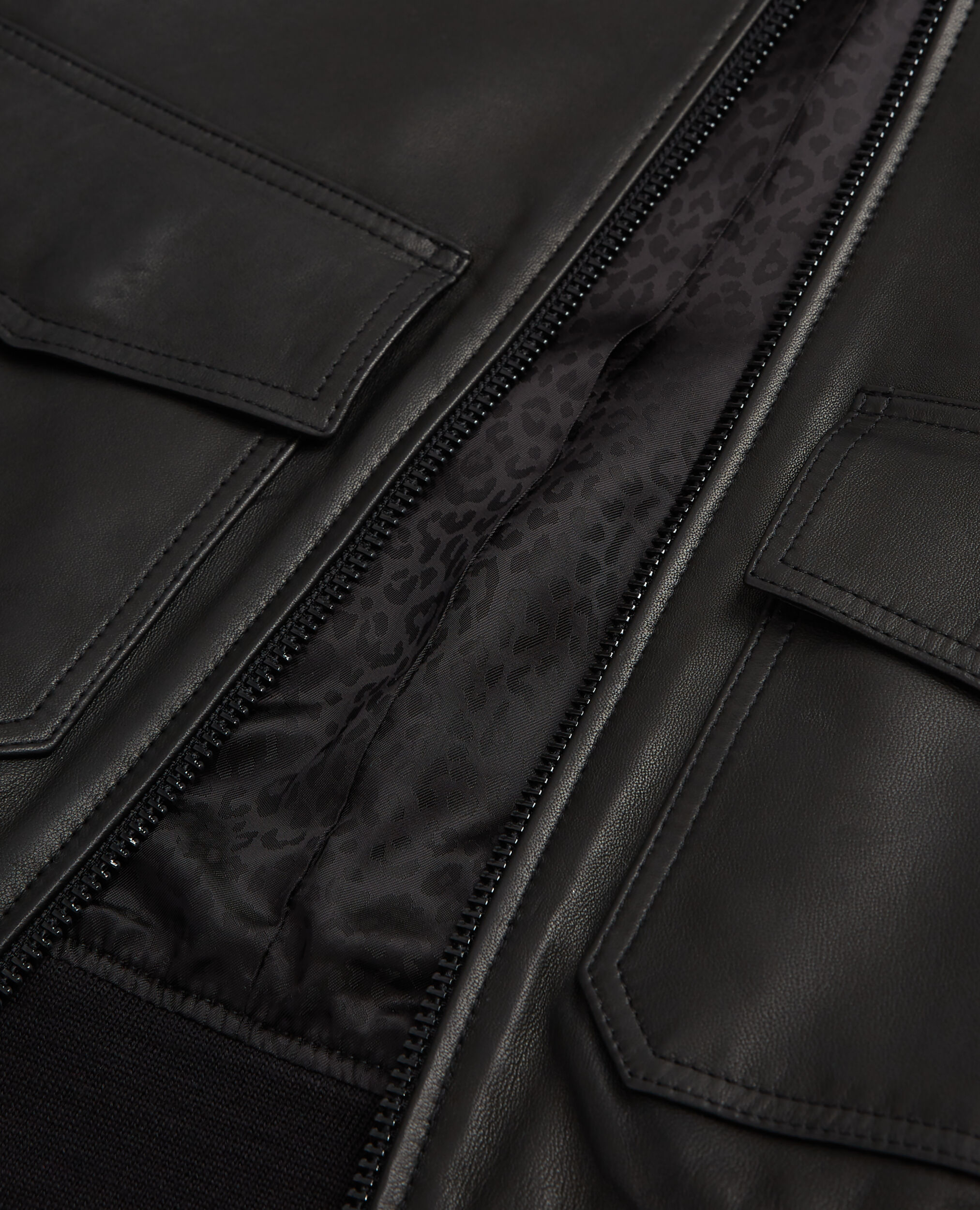 Black leather jacket, BLACK, hi-res image number null