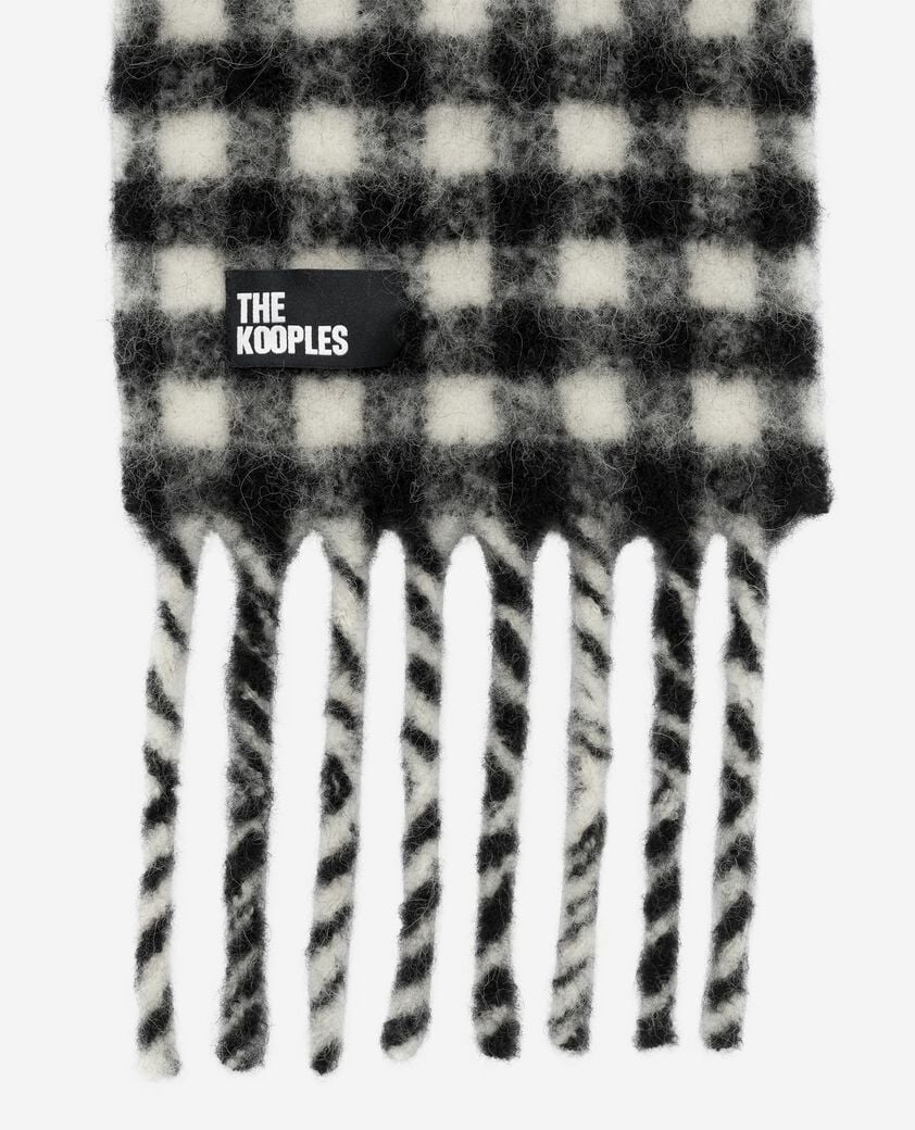 The Kooples MIXTE NOIR ET BLANC echarpe à carreaux xxl noire et blanche