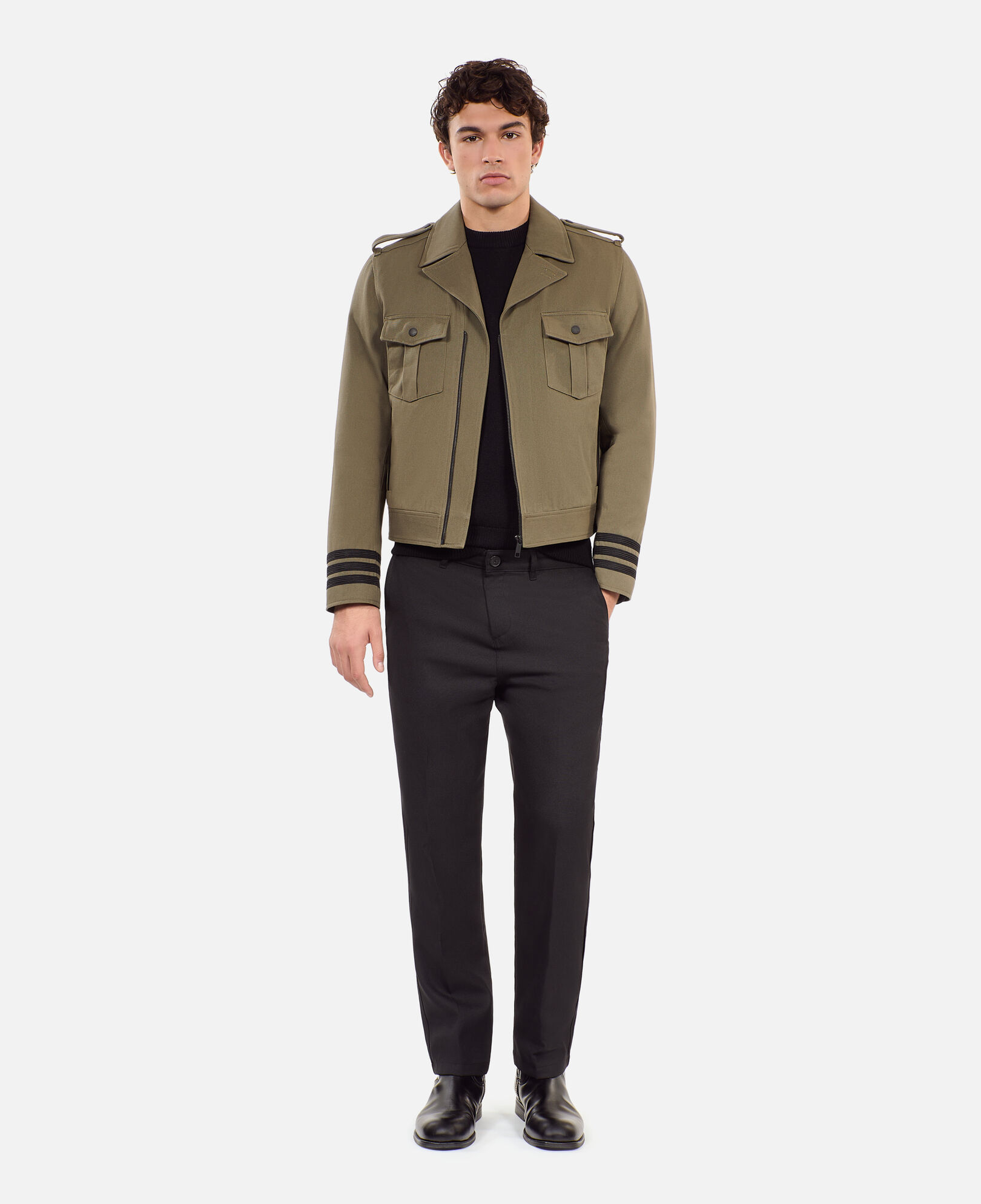 The Kooples HOMME OLIVE NIGHT blouson style officier kaki