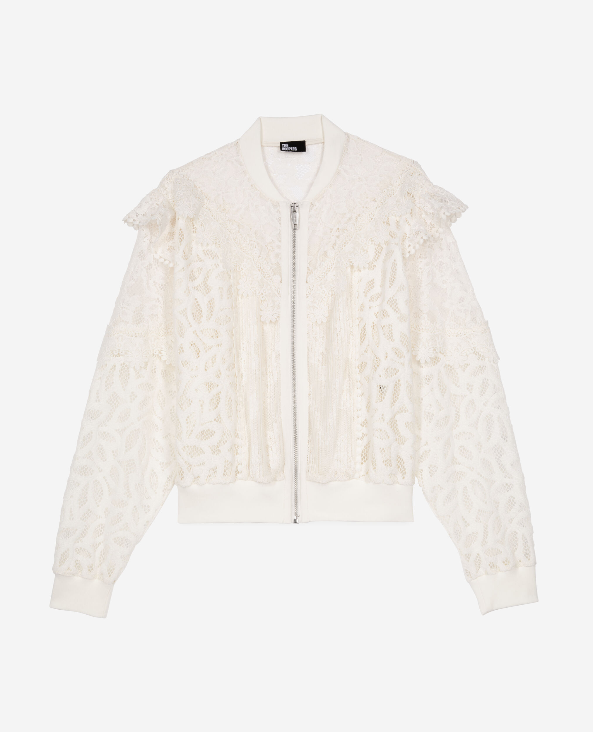 Veste à volants en dentelle écrue, ECRU, hi-res image number null