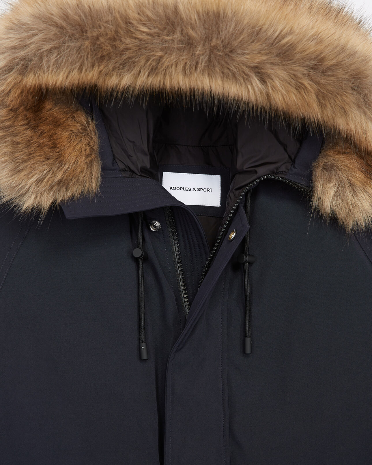 The Kooples HOMME DARK NAVY doudoune nylon bleue courte à capuche