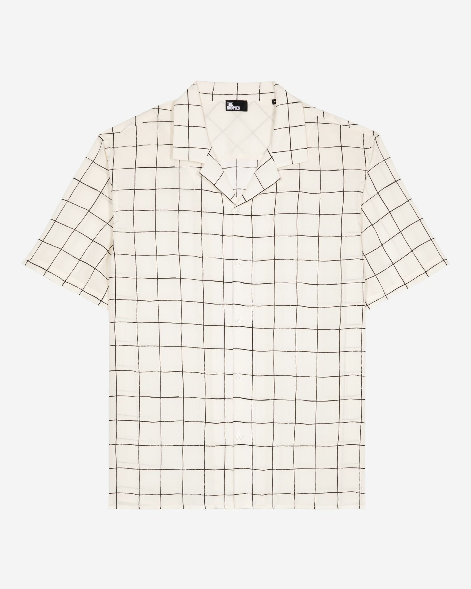 Short-sleeved plaid shirt, ecru, WHITE / BLACK, hi-res image number null