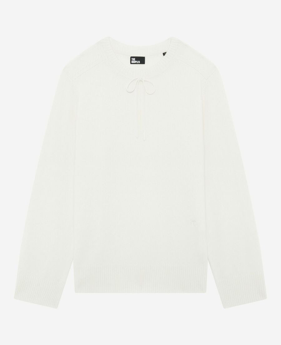 The Kooples FEMME ECRU pull col rond en cachemire &eacute;cru