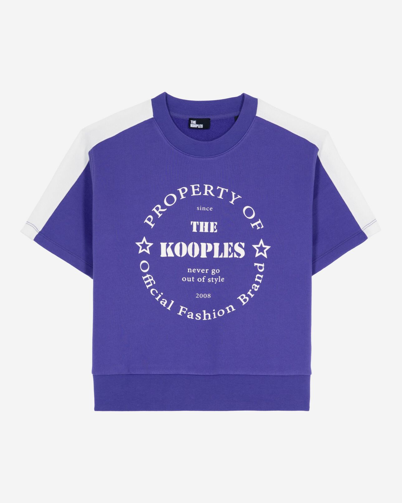 The Kooples F ELECTRIC BLUE short-sleeved sweatshirt with purple screen print