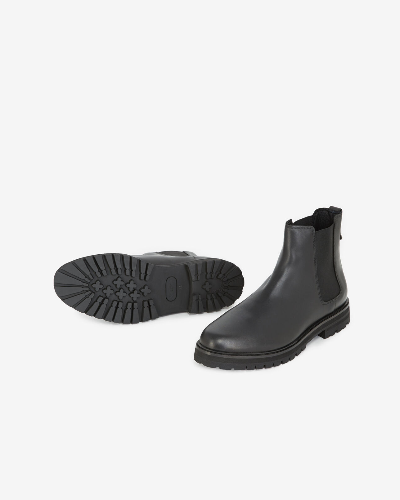 The Kooples MEN BLACK black chelsea boots with notched soles