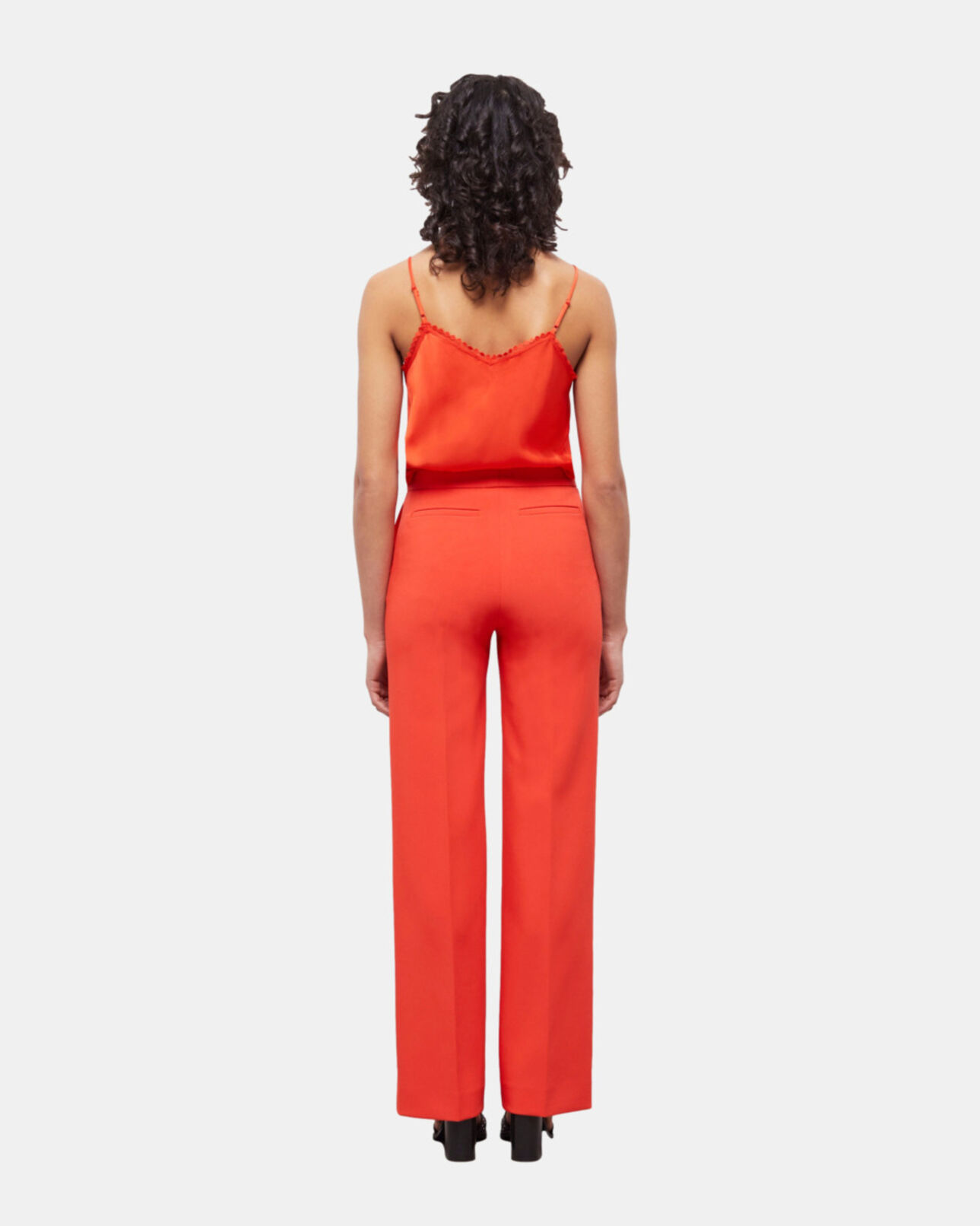 The Kooples FEMME ORANGE pantalon tailleur orange en crêpe