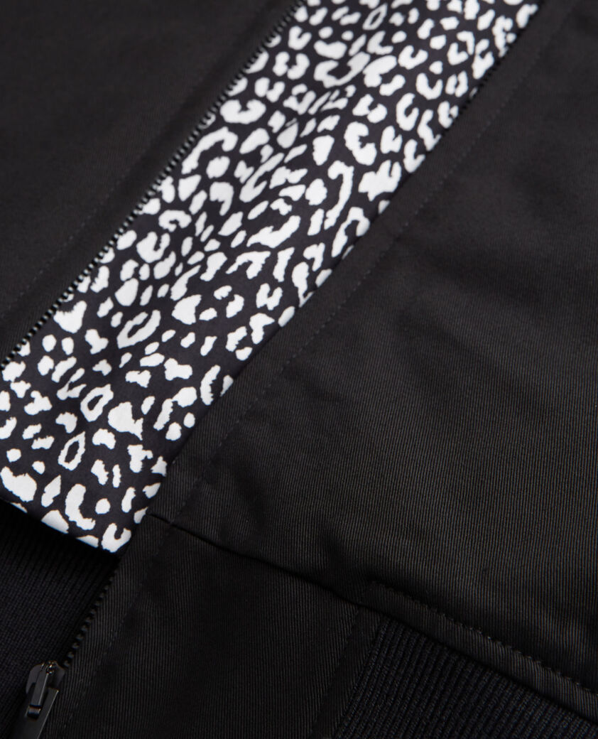 The Kooples HOMME BLACK blouson noir doublure léopard