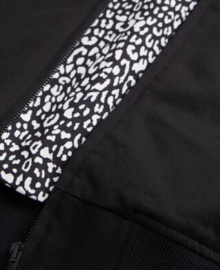 The Kooples HERREN BLACK schwarze gefütterte jacke mit leopardenprint