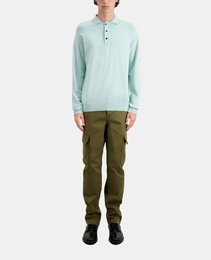 The Kooples H OCEAN green knit polo t-shirt