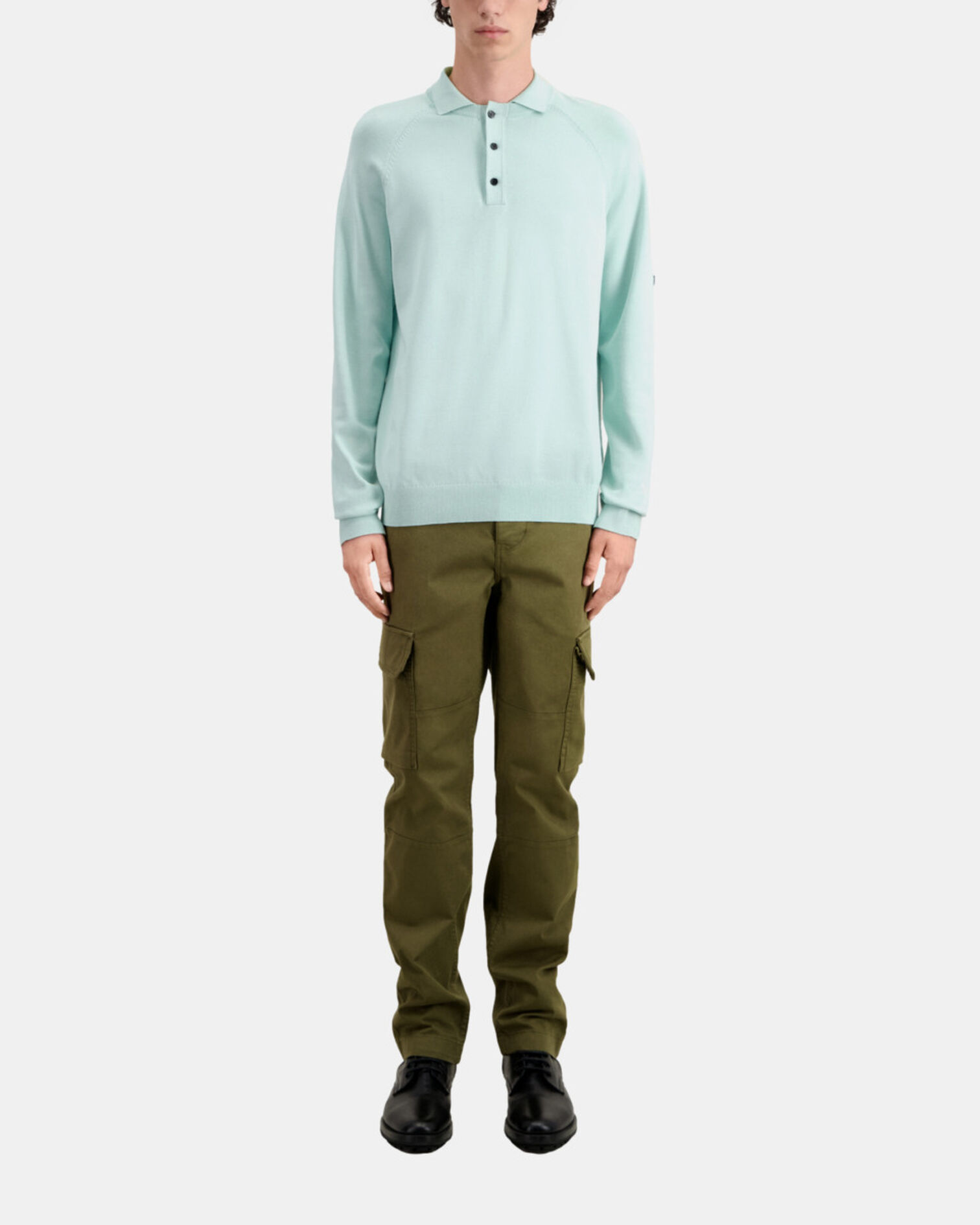 Polo vert en maille, OCEAN, hi-res image number null