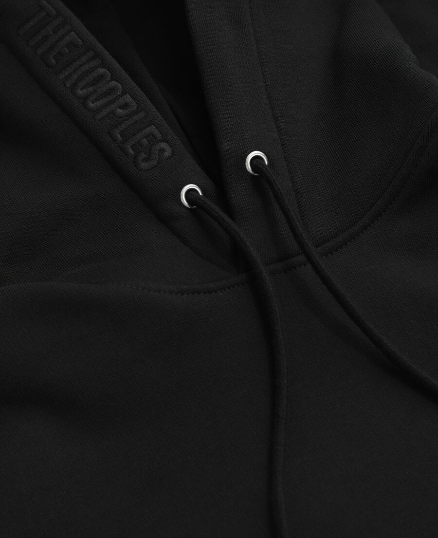 sudadera capucha negra logotipo para hombre