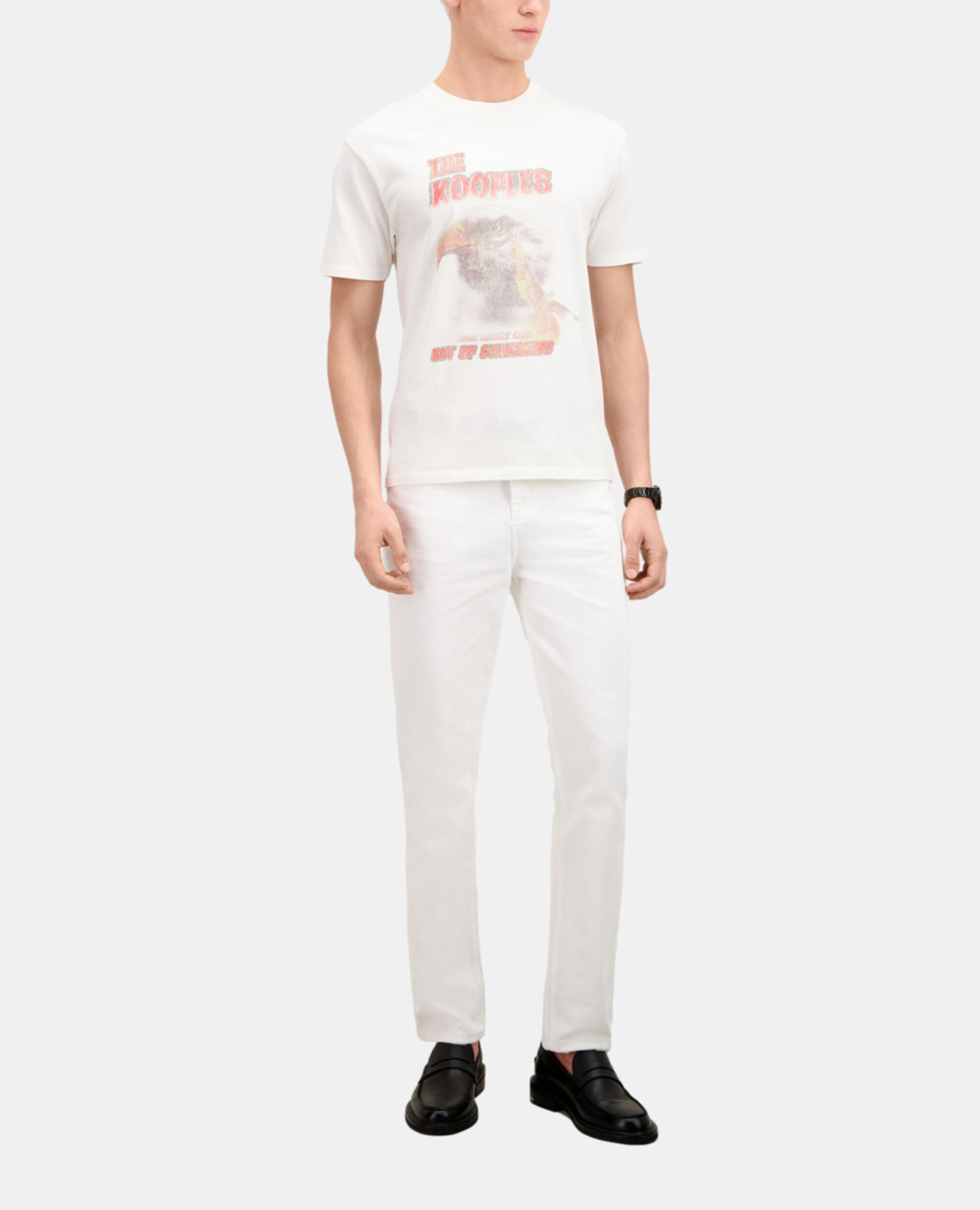 T-shirt Homme ecru avec sérigraphie Eagle, ECRU, hi-res image number null