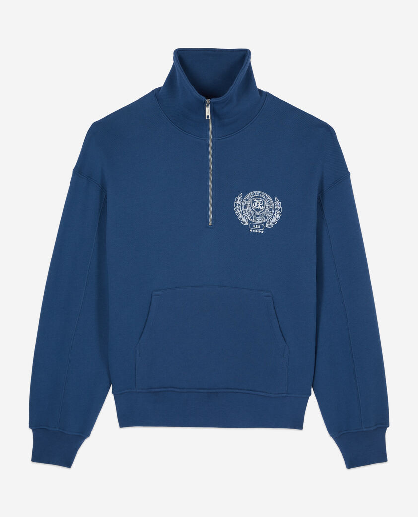 The Kooples HERREN MIDDLE NAVY königsblaues sweatshirt mit wappen-siebdruck