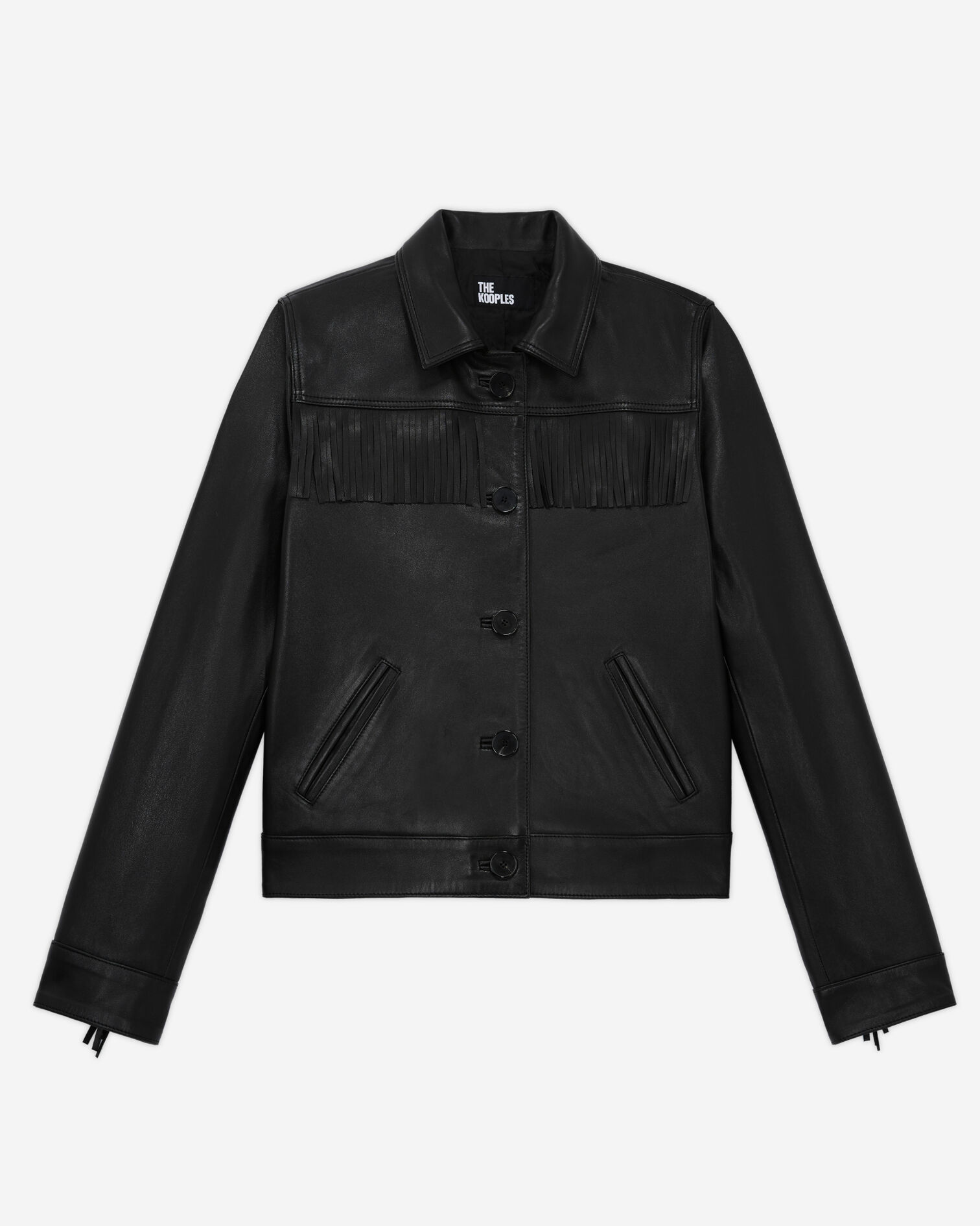 Black leather jacket, BLACK, hi-res image number null