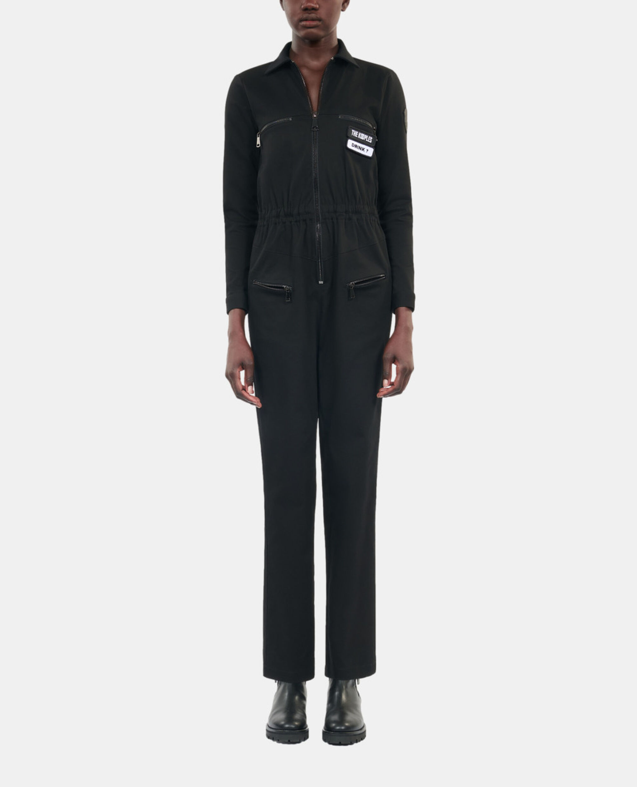 Black The Kooples x Carolina Ritzler jumpsuit, BLACK, hi-res image number null