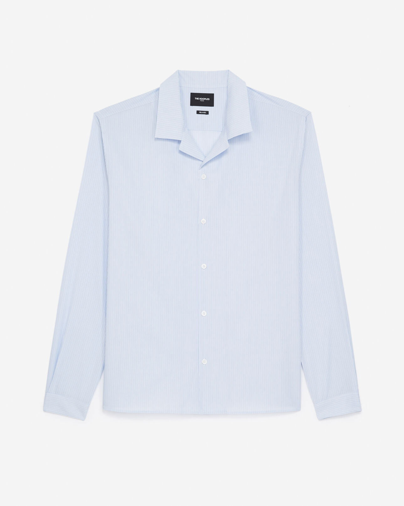 The Kooples MEN SKY blue and white striped cotton shirt