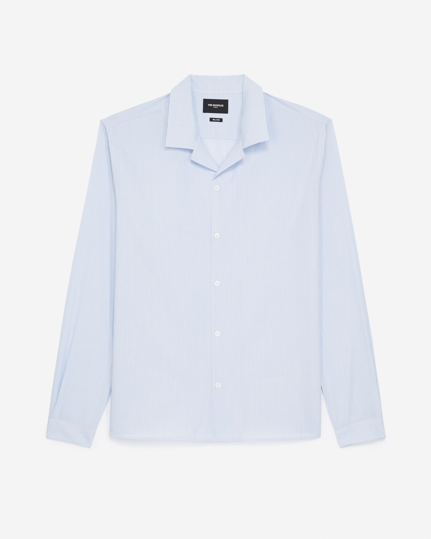 Blue and white striped cotton shirt, SKY, hi-res image number null
