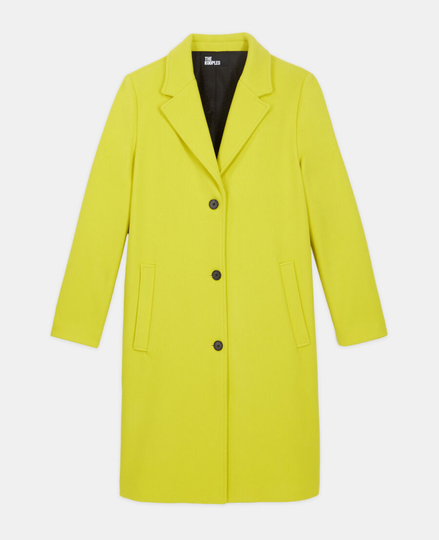 yellow wool coat