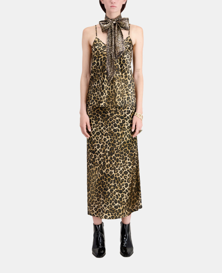 The Kooples F LEOPARD leopard print silk camisole