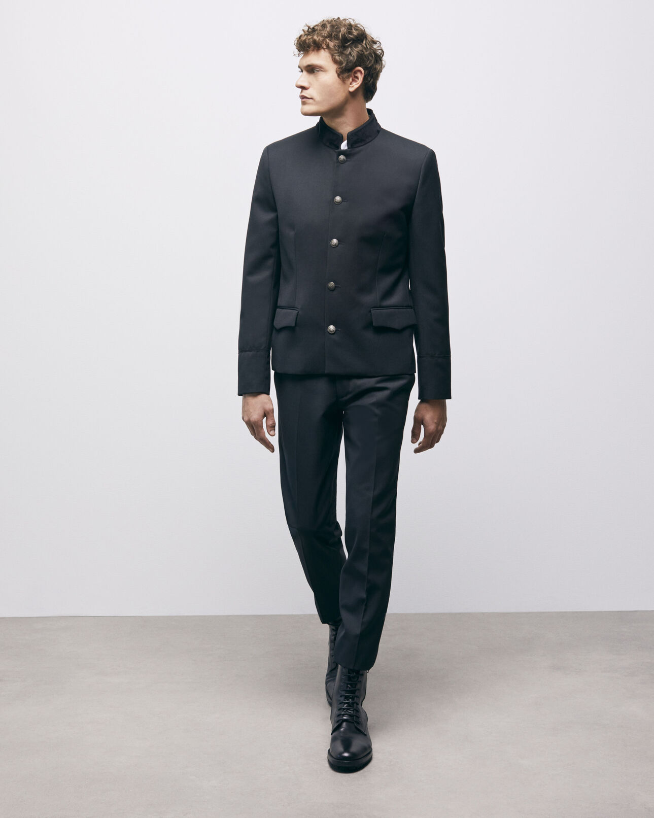 The Kooples MEN BLACK black wool suit jacket