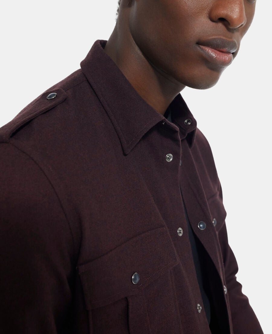The Kooples HOMME BURGUNDY chemise col classique rouge