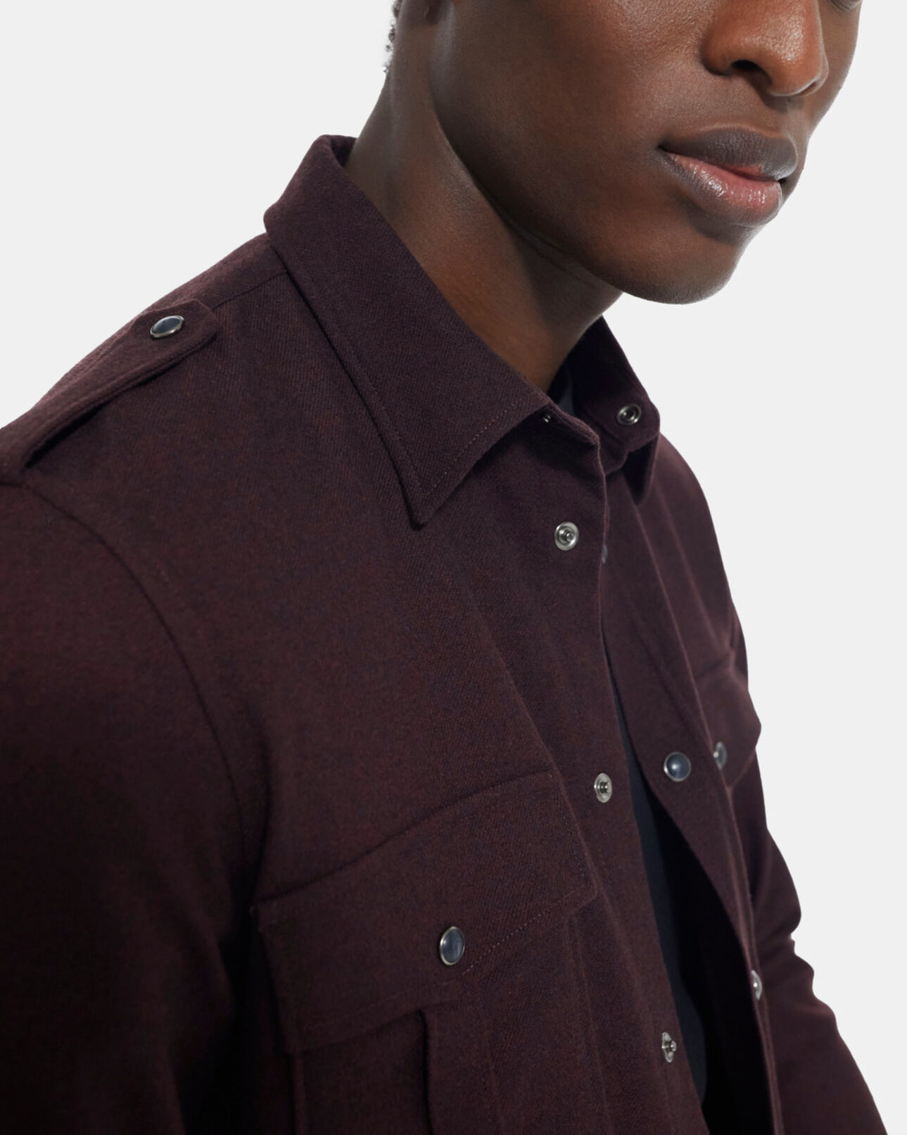 The Kooples MEN BURGUNDY red shirt with classic collar