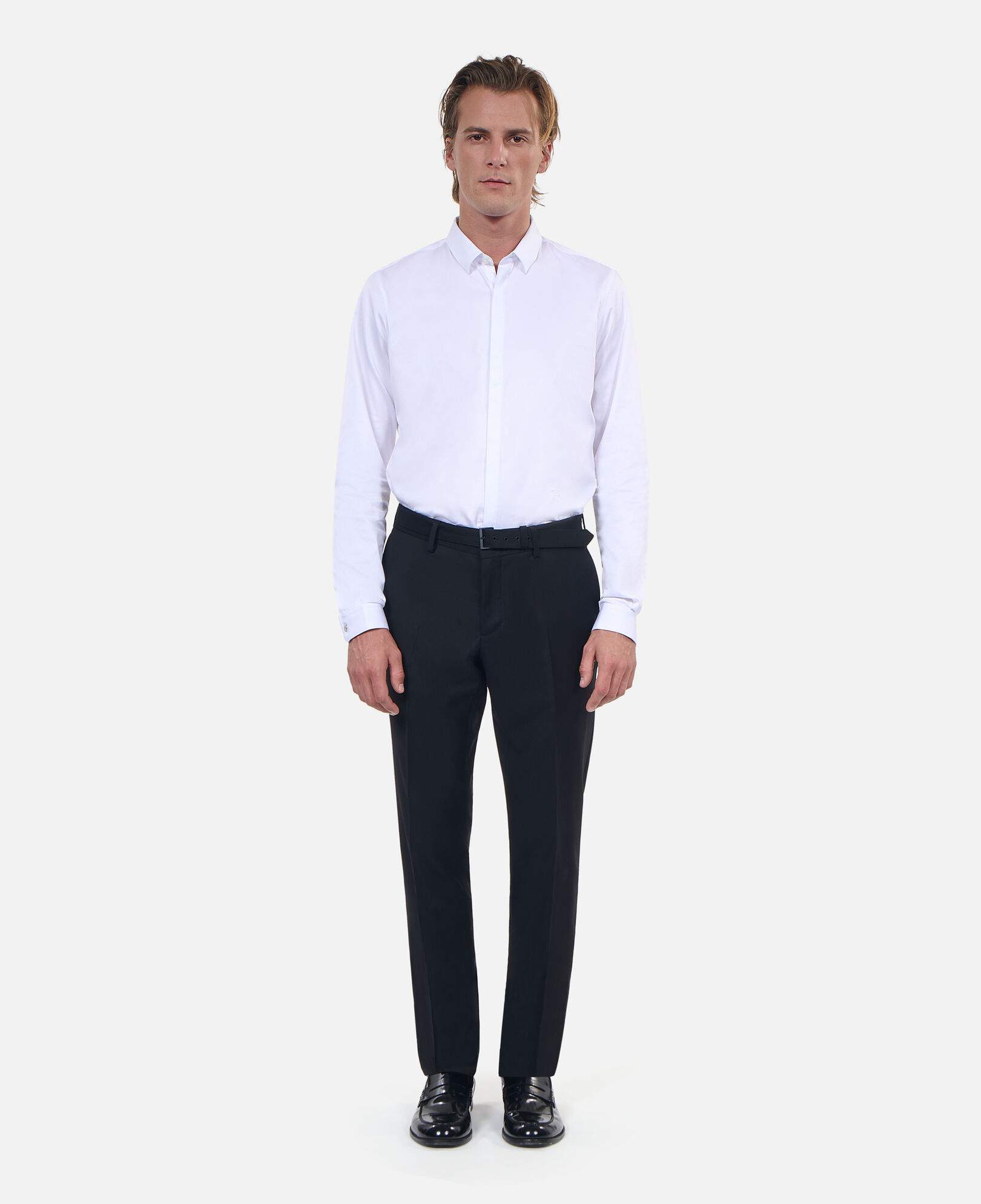 The Kooples MEN BLACK black wool fitted suit trousers