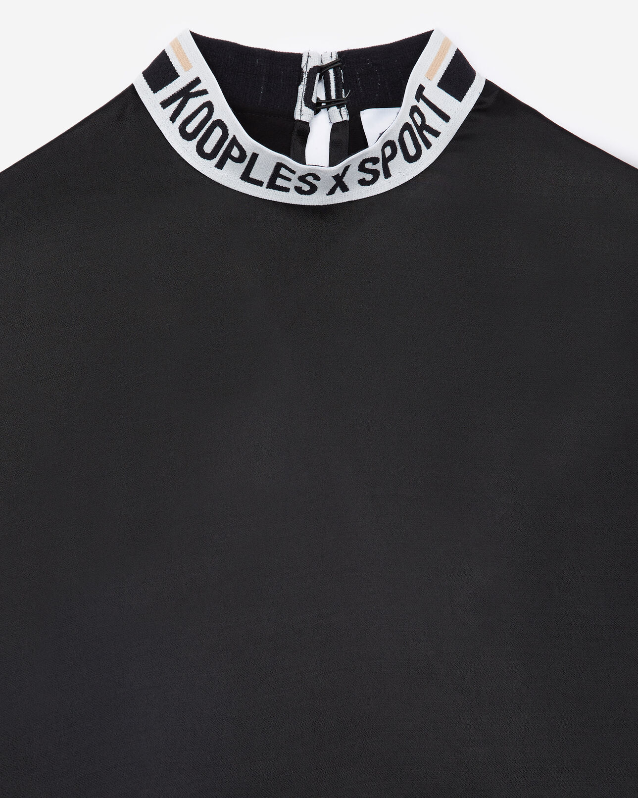 The Kooples FEMME BLACK top fluide noir à bande logo blanche