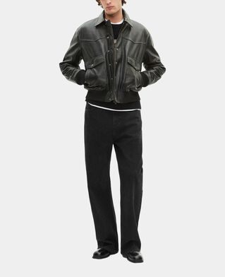 The Kooples MEN DARK BROWN brown leather jacket