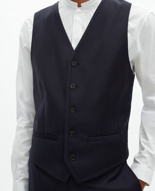 The Kooples MEN DARK NAVY navy blue wool suit vest