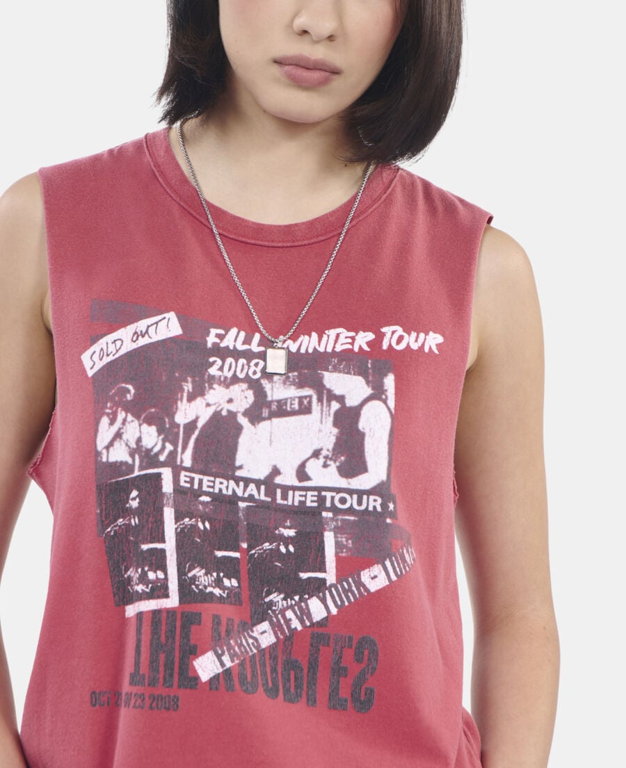 The Kooples WOMEN RUBIS red eternal life tour serigraphy tank top