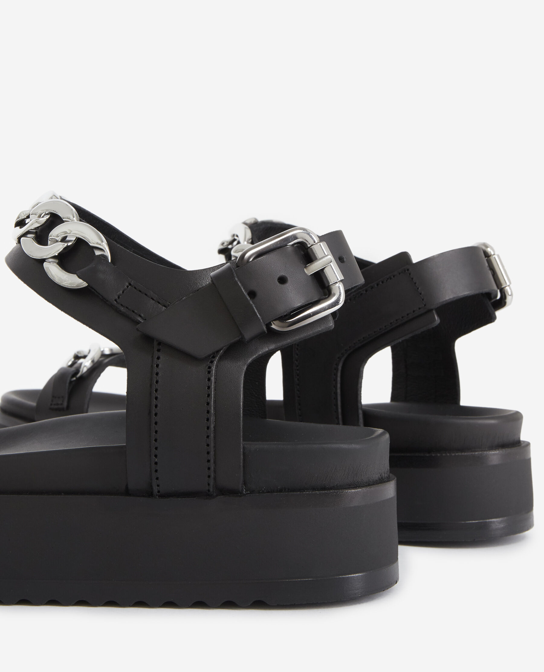 Sandales compens es noires cha nes The Kooples