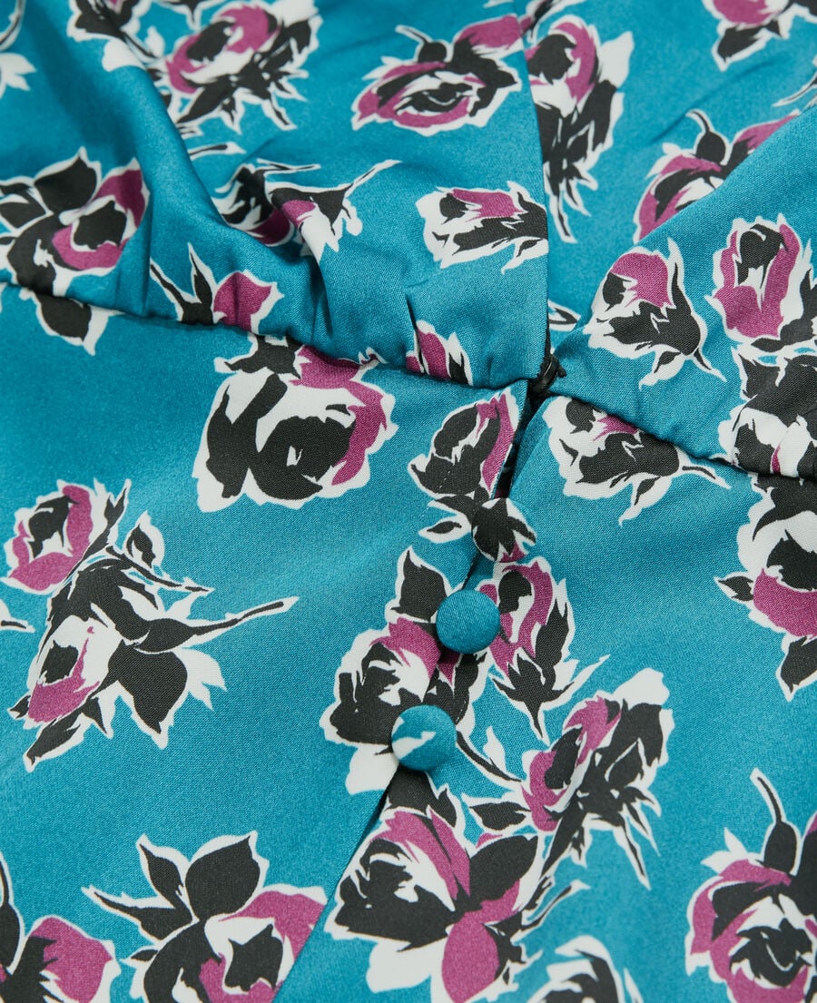 The Kooples WOMEN PINK - BLUE crossover printed top