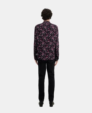 The Kooples MEN BLACK - BURGUNDY printed shirt