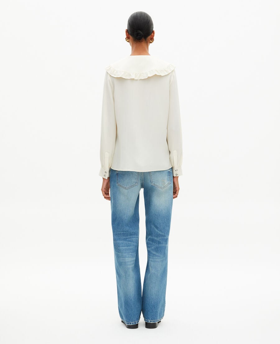 The Kooples DAMEN LIGHT BEIGE hemd aus ungebleichter seide