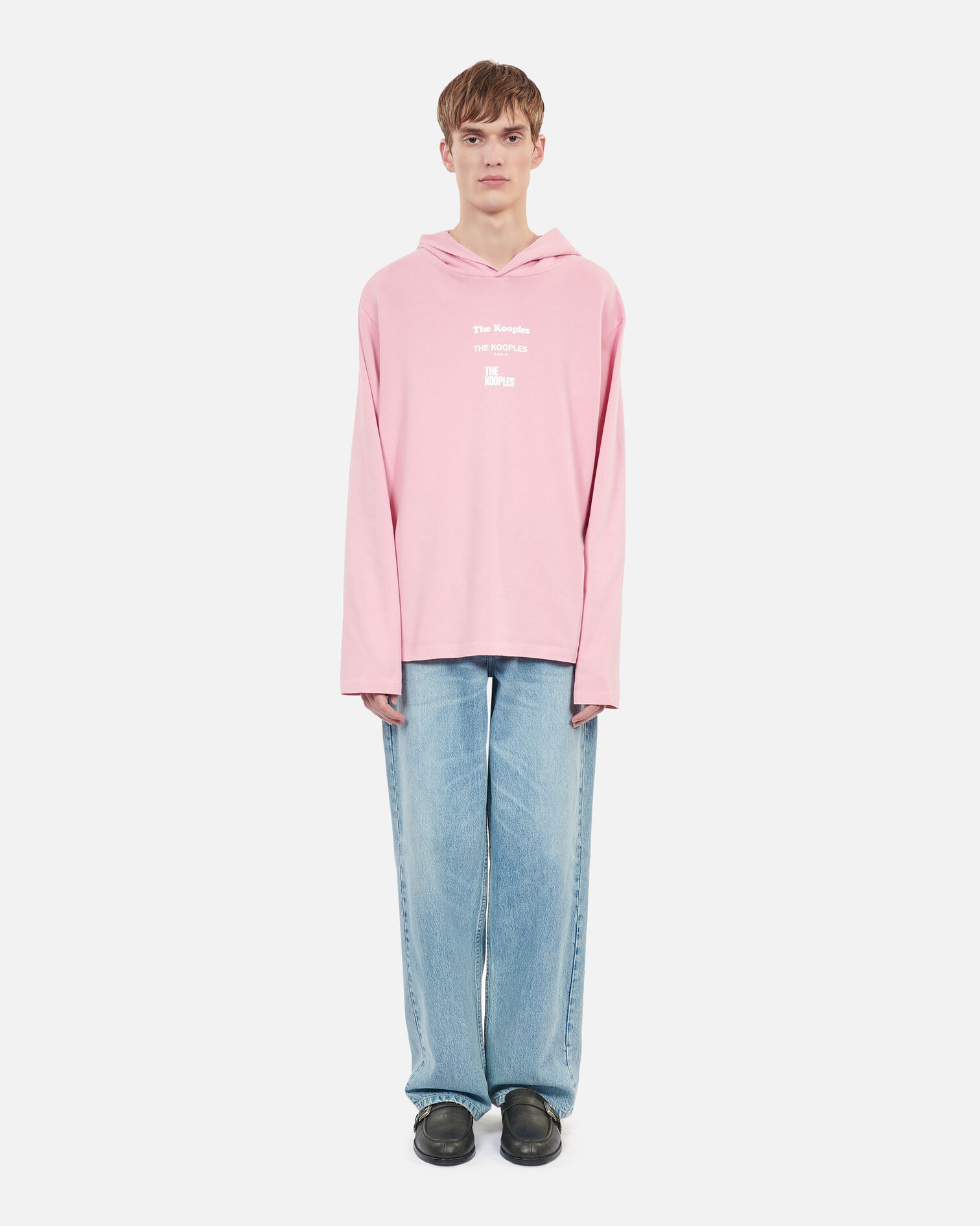 Long-sleeved pink hooded Locations serigraphy t-shirt, SWEET PINK, hi-res image number null