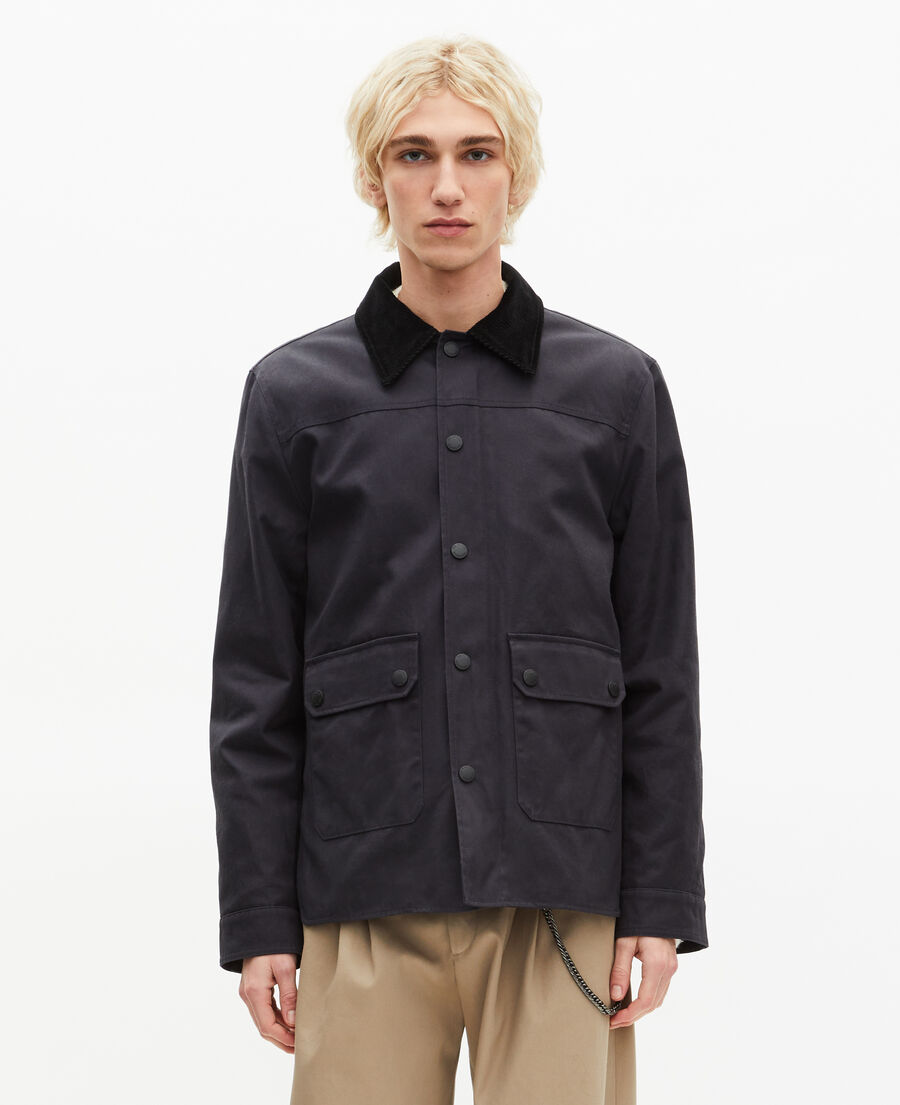 The Kooples HOMME DARK NAVY blouson en coton marine