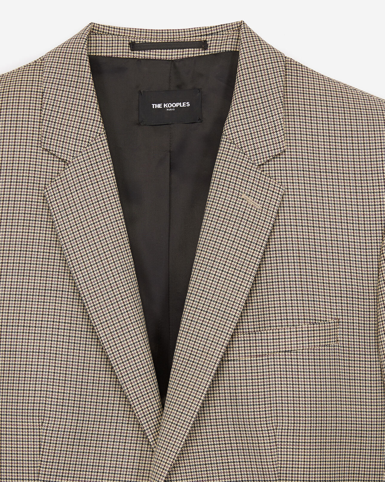 The Kooples HERREN BEIGE / BROWN / BLACK elegantes beiges wollsakko mit hahnentritt-motiv