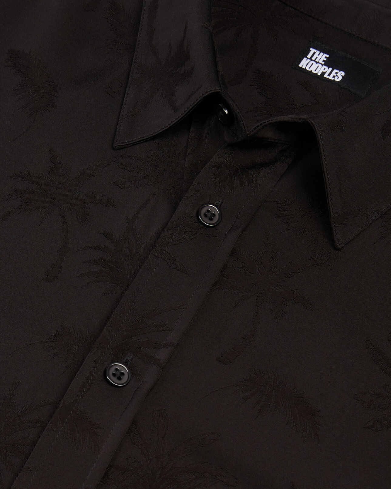 The Kooples MEN BLACK black jacquard shirt with palm trees